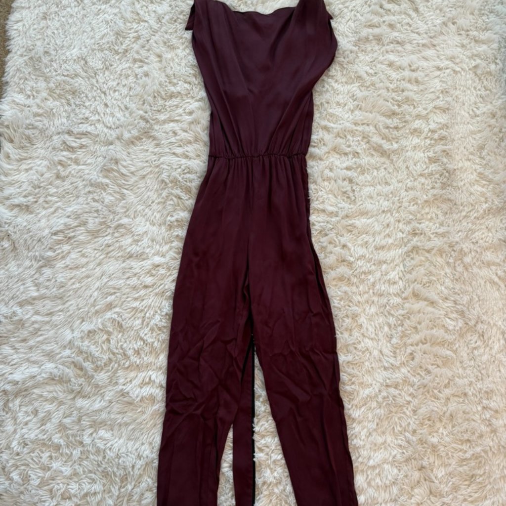 Reiss Burgundy Sleeveless Jumpsuit Size 2 (Eu 34 / Uk 6)